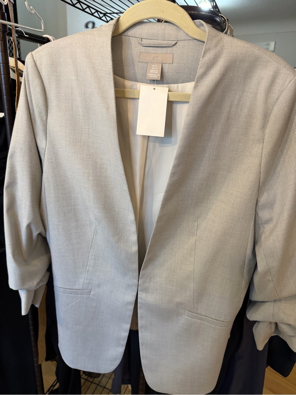 H&M Light Gray Open-Front Women's Blazer
